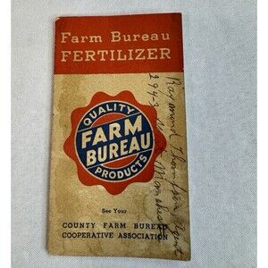 Vintage 1941 Farm Bureau Fertilizer Memo Book Calendar Agricultural Ephemera
